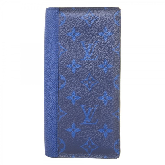 Louis Vuitton Blue Rama Taiga Brazza Long Portefeuille Wallet - Picture 1 of 9